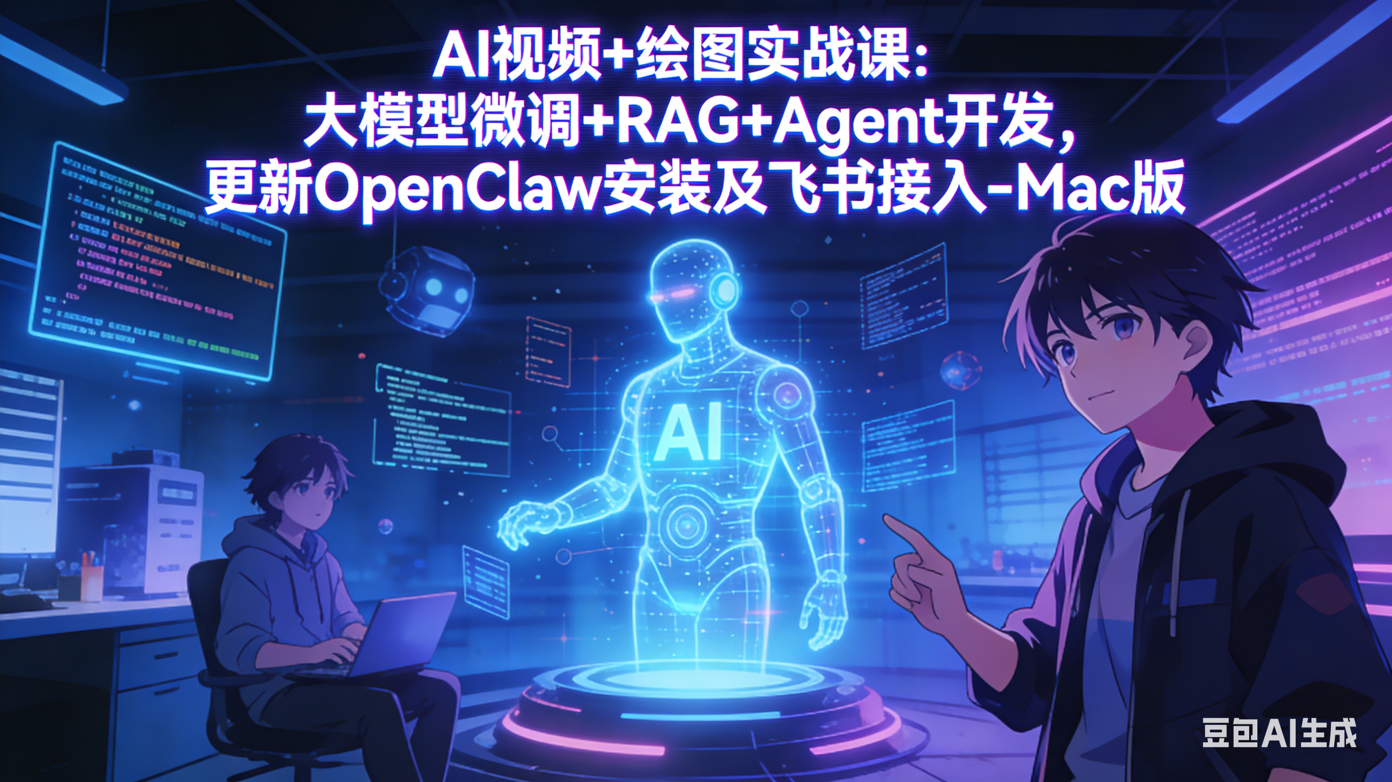 AI视频+绘图实战课：大模型微调+RAG+Agent开发，更新OpenClaw安装及飞书接入-Mac版-源创文化-轻创终点站
