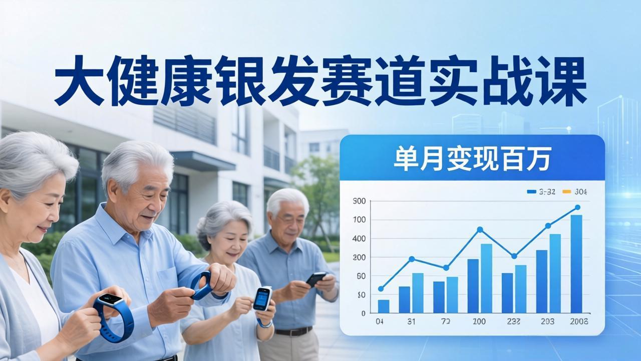大健康银发赛道实战课：拆解视频号线索型 IP 单月变现百万逻辑，教你精准获客高效变现-源创文化-轻创终点站