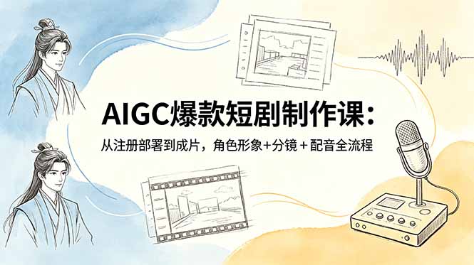 AIGC爆款短剧制作课：从注册部署到成片，角色形象+分镜+配音全流程-源创文化-轻创终点站