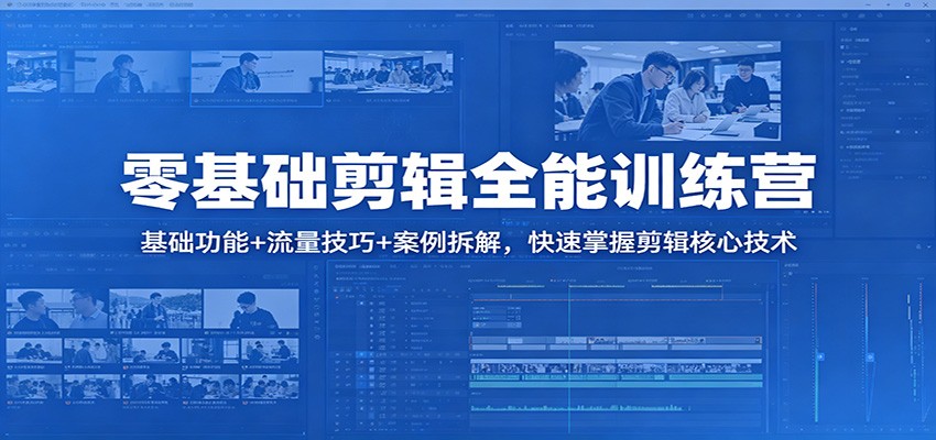 零基础剪辑全能训练营：基础功能+流量技巧+案例拆解，快速掌握剪辑核心技术-源创文化-轻创终点站