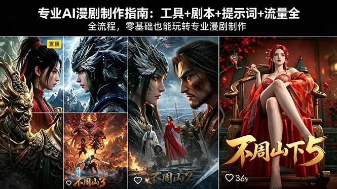 专业AI漫剧制作指南：工具+剧本+提示词+流量全流程，零基础也能玩转专业漫剧制作-源创文化-轻创终点站