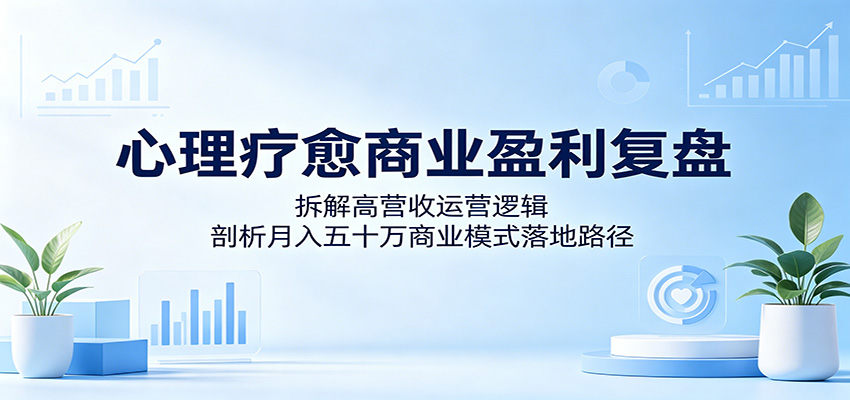 心理疗愈商业盈利复盘:拆解高营收运营逻辑,剖析月入五十万商业模式落地路径-源创文化-轻创终点站