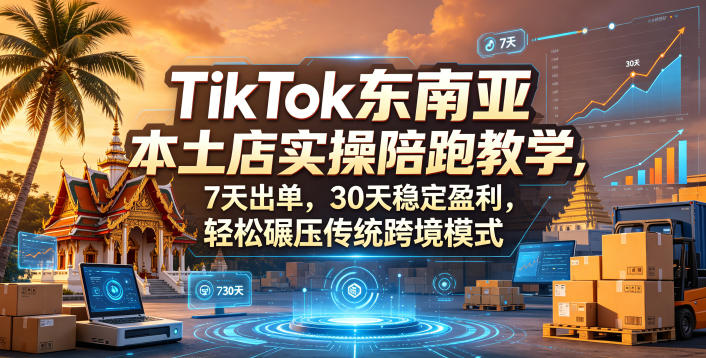 TikTok东南亚本土店实操陪跑教学，7天出单，30天稳定盈利，轻松碾压传统跨境模式-源创文化-轻创终点站
