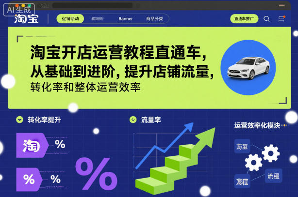 淘宝开店运营教程直通车,从基础到进阶,提升店铺流量,转化率和整体运营效率(更新26年05月27日)-源创文化-轻创终点站
