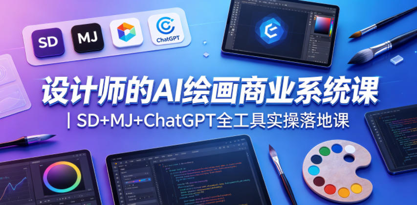 设计师的AI绘画商业系统课｜SD+MJ+ChatGPT全工具实操落地课-源创文化-轻创终点站