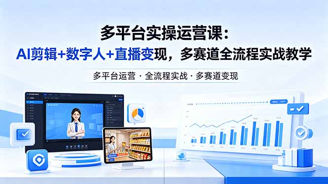 某团队多平台实操运营课-更新26年4月29：AI剪辑+数字人+直播变现，多赛道全流程实战教学-源创文化-轻创终点站