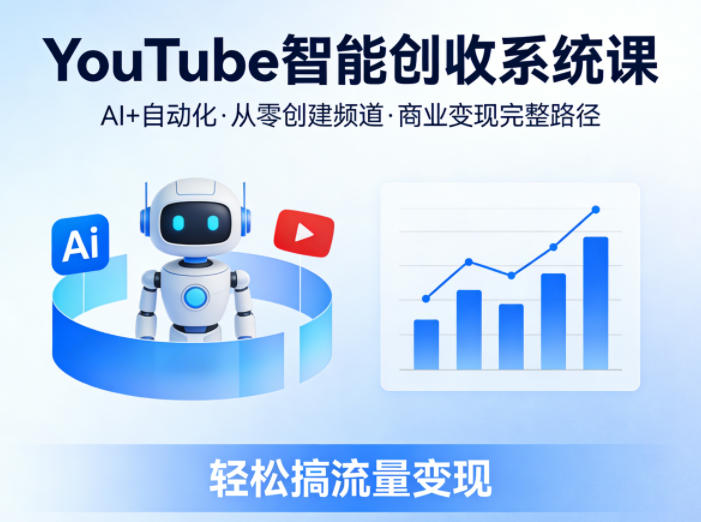 YouTube智能创收系统课，AI+自动化，从零创建YouTube频道并实现商业变现的完整路径，轻松搞流量变现-源创文化-轻创终点站