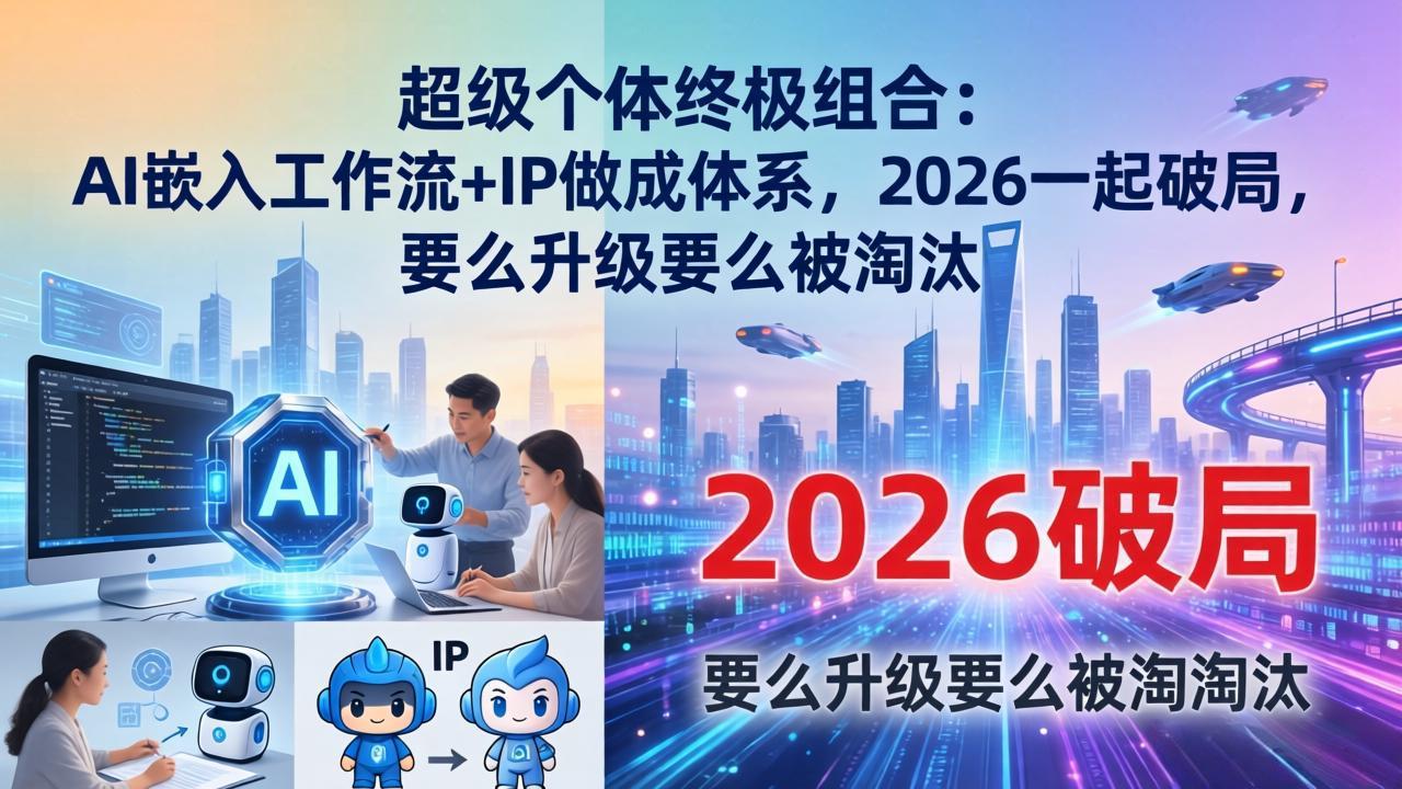 超级个体终极组合：AI嵌入工作流+IP做成体系，2026一起破局，要么升级要么被淘汰-源创文化-轻创终点站