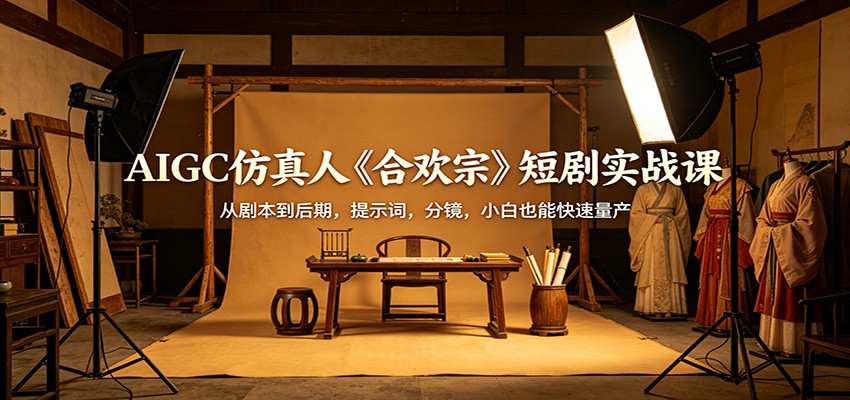 AIGC仿真人《合欢宗》短剧实战课：从剧本到后期，提示词，分镜，小白也能快速量产-源创文化-轻创终点站