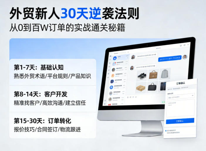 外贸新人30天逆袭法则，教你从0到百W订单的实战通关秘籍-源创文化-轻创终点站