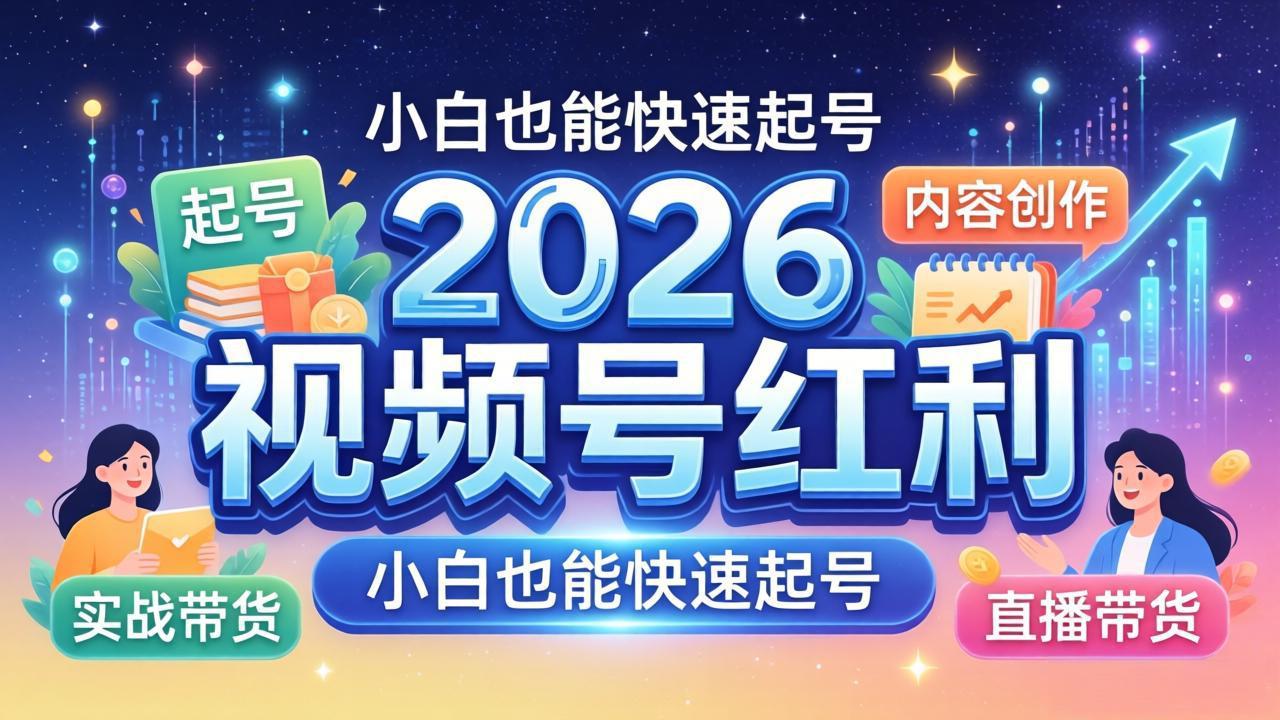 2026视频号红利实战营，大佬亲授起号、内容、直播、IP、投流、私域、矩阵全套落地打法-源创文化-轻创终点站
