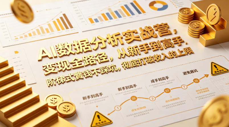 AI数据分析实战营，变现全路径，从新手到高手，阶梯式賺钱不踩坑，彻底打破收入的上限-源创文化-轻创终点站