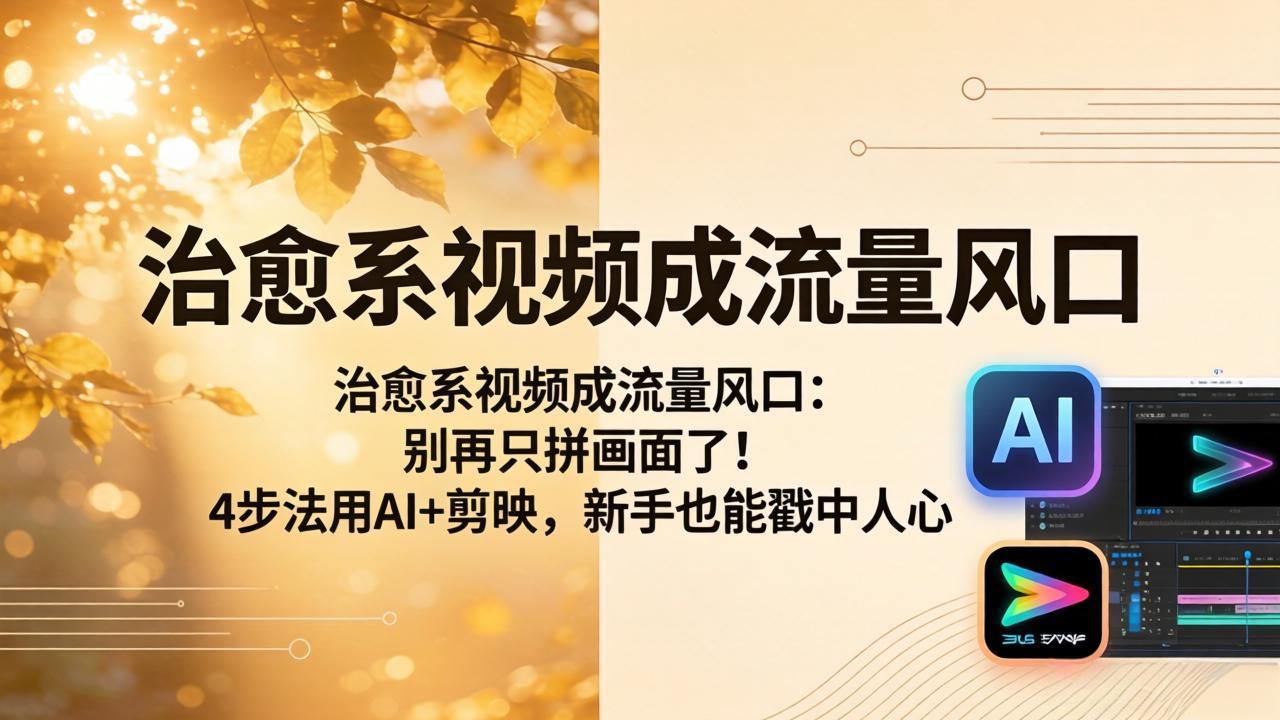 治愈系视频成流量风口：别再只拼画面了！4步法用AI+剪映，新手也能戳中人心-源创文化-轻创终点站