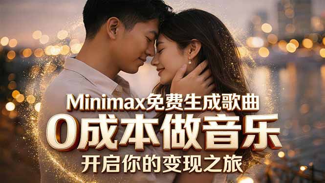 Minimax免费生成歌曲实测！0成本做音乐，说唱流行Lofi一键生成-源创文化-轻创终点站