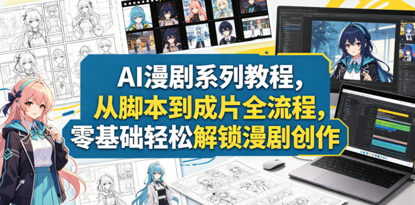 AI漫剧系列教程,从脚本到成片全流程,零基础轻松解锁漫剧创作-源创文化-轻创终点站