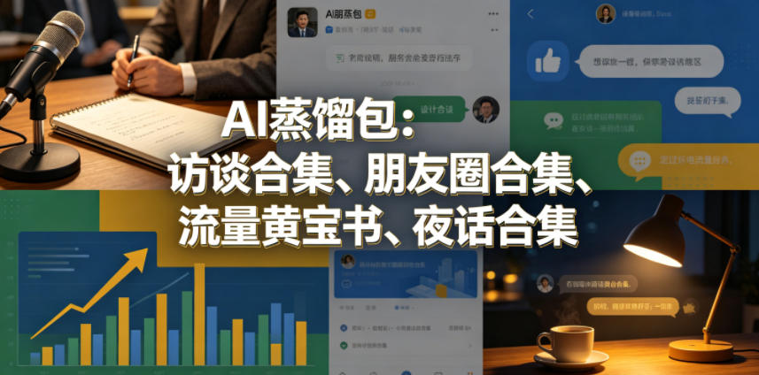 AI蒸馏包：访谈合集、朋友圈合集、流量黄宝书、夜话合集【文档】-源创文化-轻创终点站