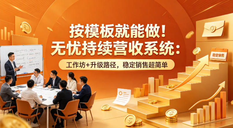 按模板就能做！无忧持续营收系统：工作坊+升级路径，稳定销售超简单【原创双语字幕】-源创文化-轻创终点站