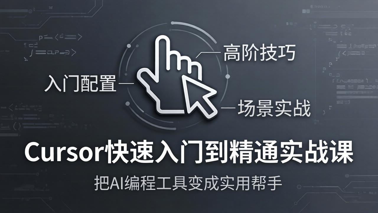 Cursor快速入门到精通实战课：入门配置+高阶技巧+场景实战，把AI编程工具变成实用帮手-源创文化-轻创终点站