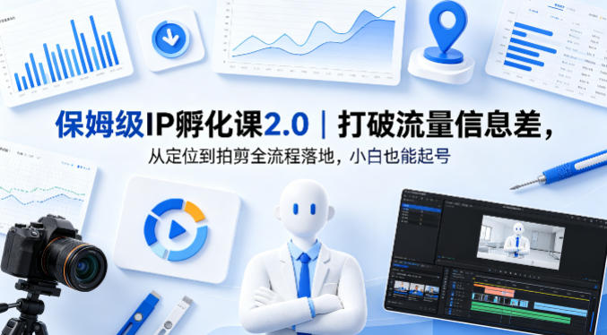 保姆级IP孵化课2.0｜打破流量信息差，从定位到拍剪全流程落地，小白也能起号-源创文化-轻创终点站