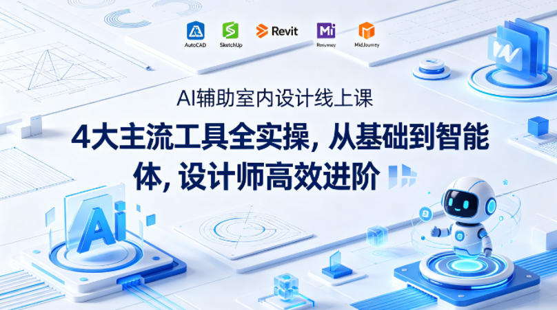 AI辅助室内设计线上课｜4大主流工具全实操，从基础到智能体，设计师高效进阶-源创文化-轻创终点站
