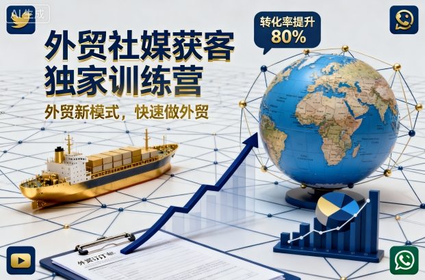 外贸社媒获客独家训练营，外贸新模式，快速做外贸(更新26年4月)-源创文化-轻创终点站