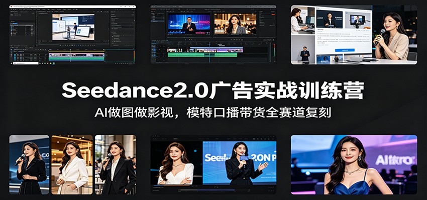 Seedance2.0广告实战训练营：AI做图做影视，模特口播带货全赛道复刻-源创文化-轻创终点站