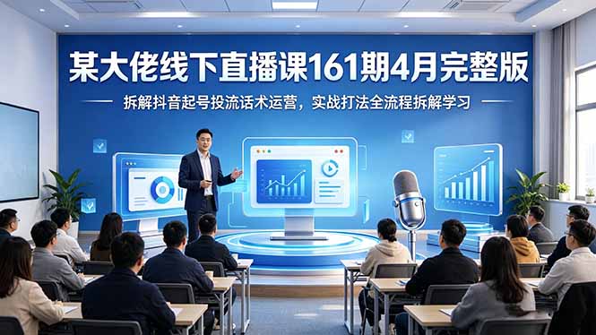 某大佬线下直播课161期4月完整版，拆解抖音起号投流话术运营，实战打法全流程拆解学习-源创文化-轻创终点站