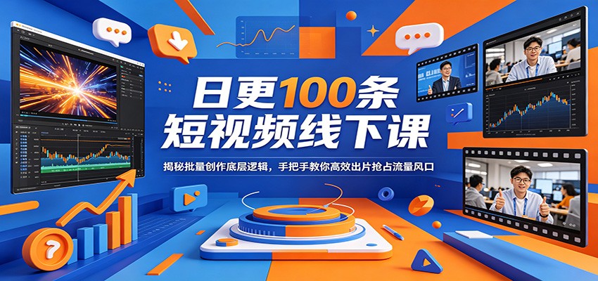 日更100条短视频线下课：揭秘批量创作底层逻辑，手把手教你高效出片抢占流量风口-源创文化-轻创终点站