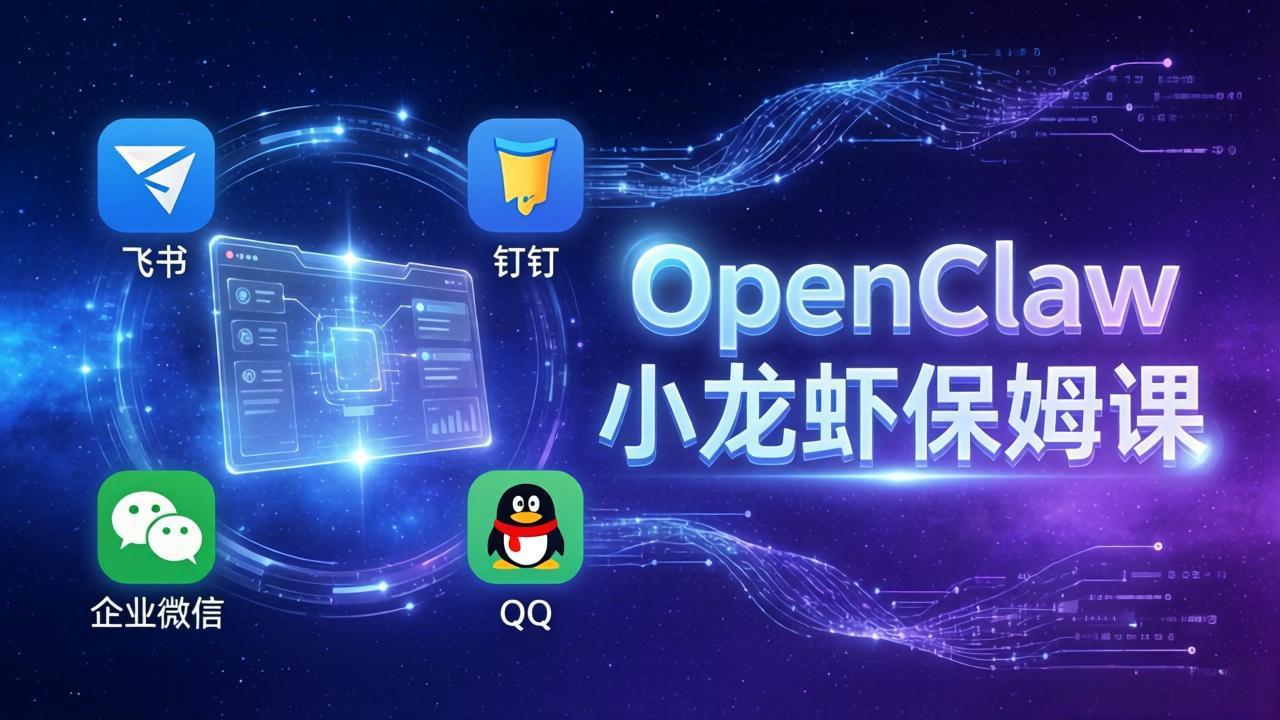 OpenClaw小龙虾保姆课： Windows/macOS/Linux/Docker全系统安装，飞书+钉钉+企业微信+QQ 全接入-源创文化-轻创终点站