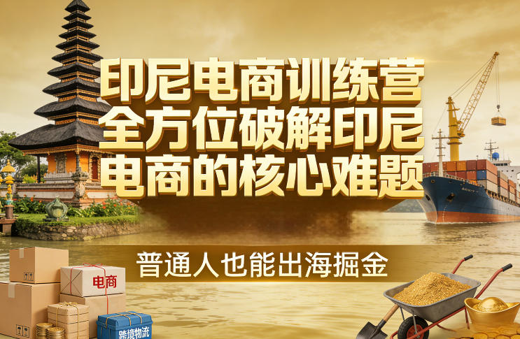 印尼电商训练营，全方位破解印尼电商的核心难题，普通人也能出海掘金-源创文化-轻创终点站