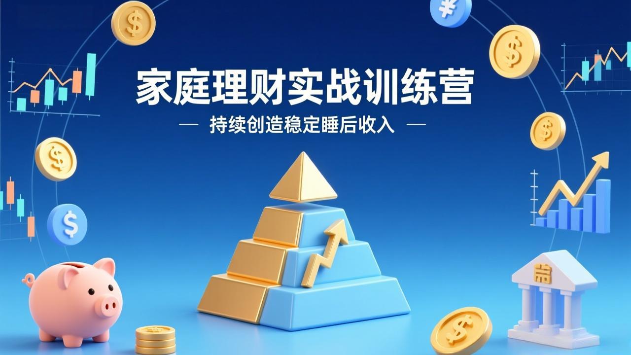 家庭理财实战训练营：从0到1建体系，三阶进阶层层递进，助你持续创造稳定睡后收入-源创文化-轻创终点站