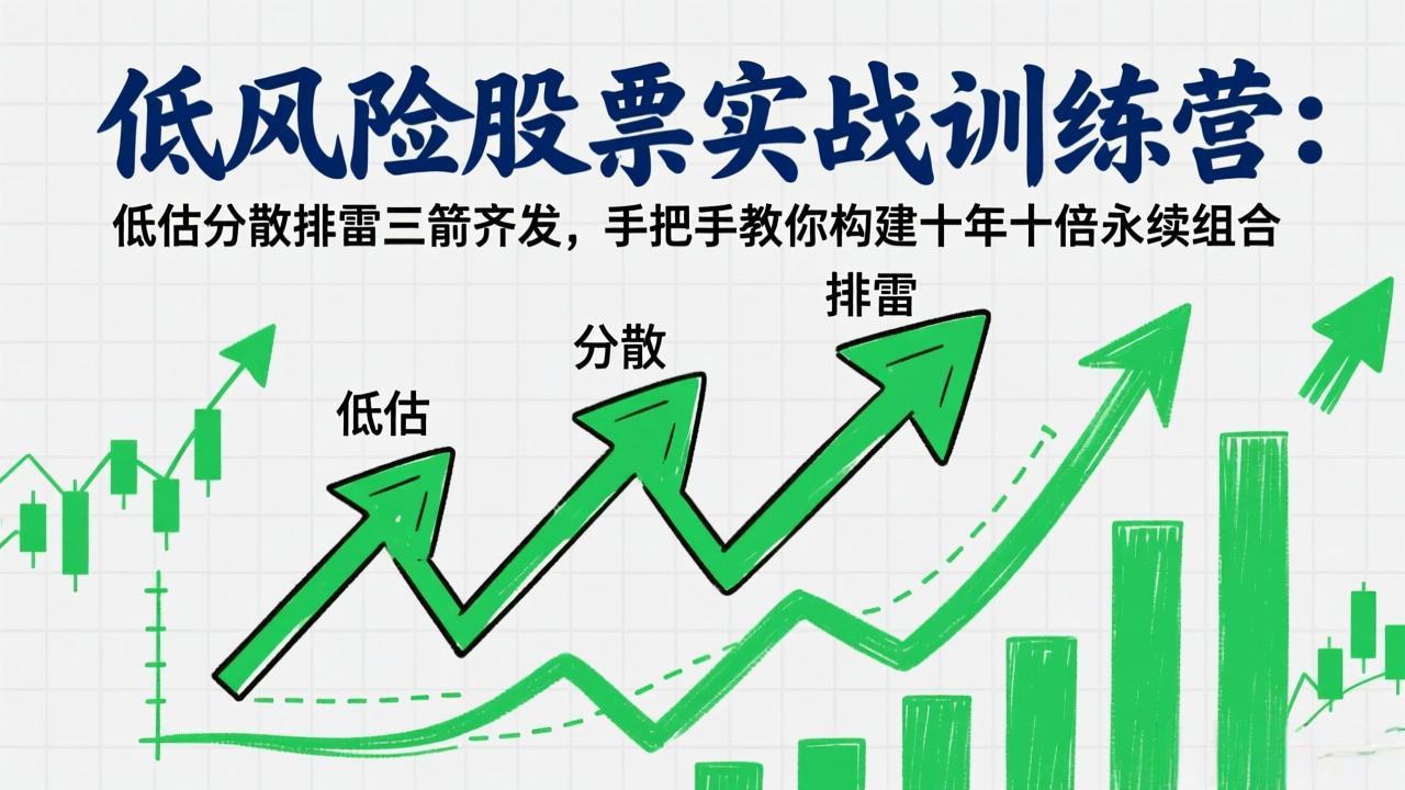 低风险股票实战训练营：低估分散排雷三箭齐发，手把手教你构建十年十倍永续组合-源创文化-轻创终点站